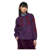 Isla geborduurde blouse Antik Batik , Purple , Dames