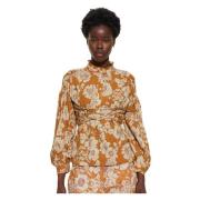 Leonie korsetstijl blouse Antik Batik , Yellow , Dames