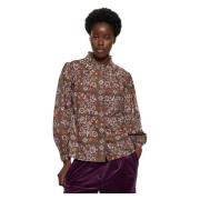 Blouse met flora print Antik Batik , Brown , Dames