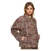Flora gewatteerde print jas Antik Batik , Brown , Dames