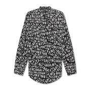 Shirt met logo Balenciaga , Black , Heren