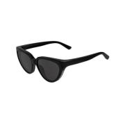 Zwarte Frame Grijze Lens Sungles Balenciaga , Black , Dames