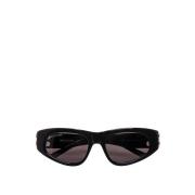 Afgeronde Lens Acetaat Zonnebril Balenciaga , Black , Dames