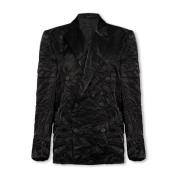 Satijnen blazer met kreukel effect Balenciaga , Black , Dames