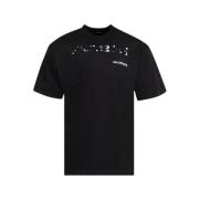 Handgetekend Logo T-Shirt van Puur Katoen Balenciaga , Black , Heren