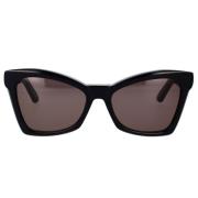 Dames Cat-Eye Zonnebril met Precieze Hoeken Balenciaga , Black , Dames