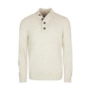 Merino Wol Coltrui met Rits en Leren Badge Barbour , Beige , Heren