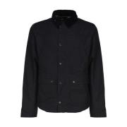 Zwarte Gewaxte Katoenen Jas met Gewatteerde Voering Barbour , Black , ...