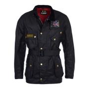 Union Jack Waxjas Barbour , Black , Heren