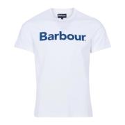 Logo T-Shirt voor Heren Barbour , White , Heren