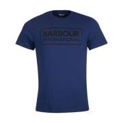 Essentiële Grote Logo Motor T-Shirt Barbour , Blue , Heren