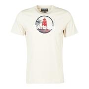 Grafische Print T-Shirt Regenachtige Dag Barbour , Beige , Heren