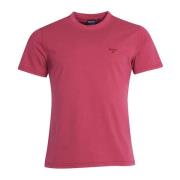 Geverfd T-shirt met Barbour Borduursel Barbour , Pink , Heren