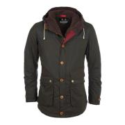 Moderne Game Gewaxte Katoenen Parka Barbour , Green , Heren