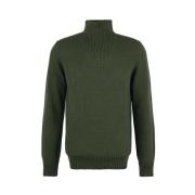 Essentiële Wol Halve Rits Coltrui Barbour , Green , Heren