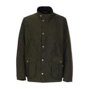 Groene Gewaxte Katoenen Jas met Kraag Barbour , Green , Heren