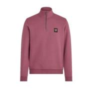 Quarter Zip Sweatshirt in Mulberry Belstaff , Red , Heren