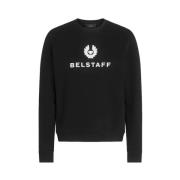 Signature Crewneck Sweatshirt in Zwart Belstaff , Black , Heren