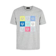 Iconisch Ontwerp T-Shirt met Kleurrijke Blokken Belstaff , Gray , Here...