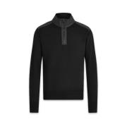 Merino Zwarte Quarter Zip Jumper Belstaff , Black , Heren