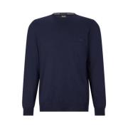 Ronde Hals Gebreide Kleding voor Mannen Boss , Blue , Heren