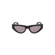 Zwarte Cat-Eye Zonnebril met Gouden Accent Bottega Veneta , Black , Da...