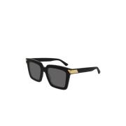 Elegante zwarte rechthoekige zonnebril Bottega Veneta , Black , Dames