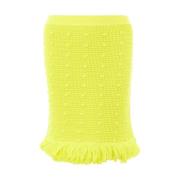 Geel Gebreid Potloodrokje met Pompom Details Bottega Veneta , Yellow ,...