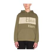 Institutionele Blokkerende Hoodie Calvin Klein , Green , Heren