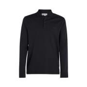 Polo- CK Smooth Cotton Slim FIT L/S Calvin Klein , Black , Heren