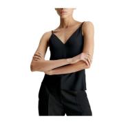 Zwart mouwloos topje met zijsplit Calvin Klein , Black , Dames