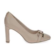 Beige Leren Pumps Caprice , Beige , Dames