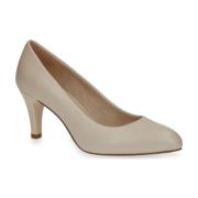 Beige Leren Business Pumps Caprice , Beige , Dames