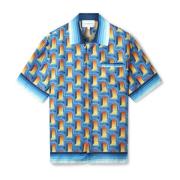 Multicolor Zijden Overhemd voor Heren Casablanca , Blue , Heren