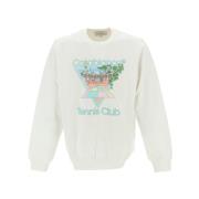 Pastel Tennis Club Icon Print Sweatshirt Casablanca , White , Heren