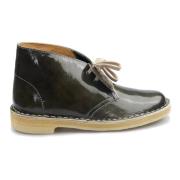 Klassieke Metallic Leren Enkellaars Clarks , Gray , Dames