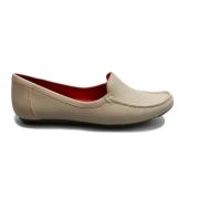 Comfortabele leren instapper met rode stiksels Clarks , White , Dames