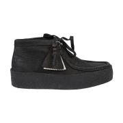 Zwarte Leren Wallabee Cup BT Laarzen Clarks , Black , Dames