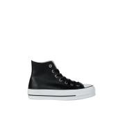 Platform Leren High-Top Sneakers Converse , Black , Dames