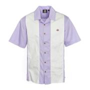 Katoenen Satijnen Korte Mouw Overhemd Dickies , Purple , Heren