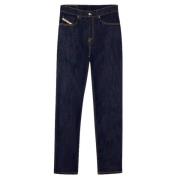 Donkerblauwe Slim-Fit Jeans van Katoenmix Diesel , Blue , Heren