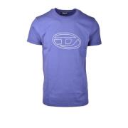 Paarse T-Shirt voor Heren Diesel , Purple , Heren