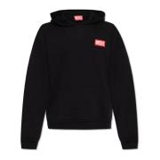 ‘S-Nlabel-Hood-L1’ hoodie Diesel , Black , Heren