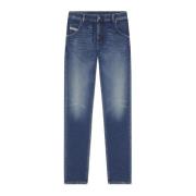 Blauwe Slim Fit Jeans Diesel , Blue , Heren