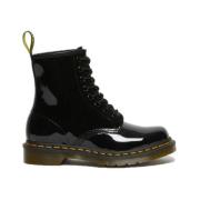 Glanzende 1460 Patent Lamper Laarzen Dr. Martens , Black , Dames