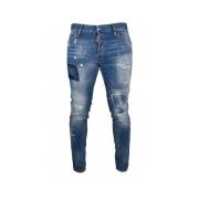 Versleten Slim-Fit Jeans Dsquared2 , Blue , Heren