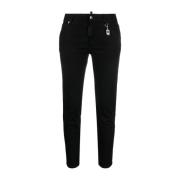 Zwarte Slim-fit Cropped Jeans Dsquared2 , Black , Dames