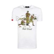 Wit Katoenen T-Shirt, Gemaakt in Italië Dsquared2 , White , Heren