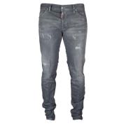 Lichtgrijze Gescheurde Slim-Fit Jeans Dsquared2 , Gray , Heren