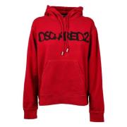 Hoodie met capuchon, 100% katoen Dsquared2 , Red , Dames